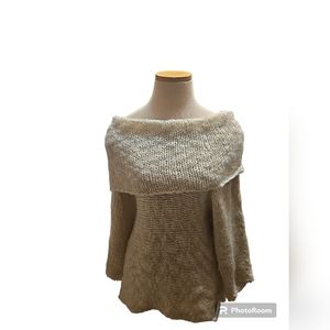 Calving klein champagne loose knit pullover sweater wool blend